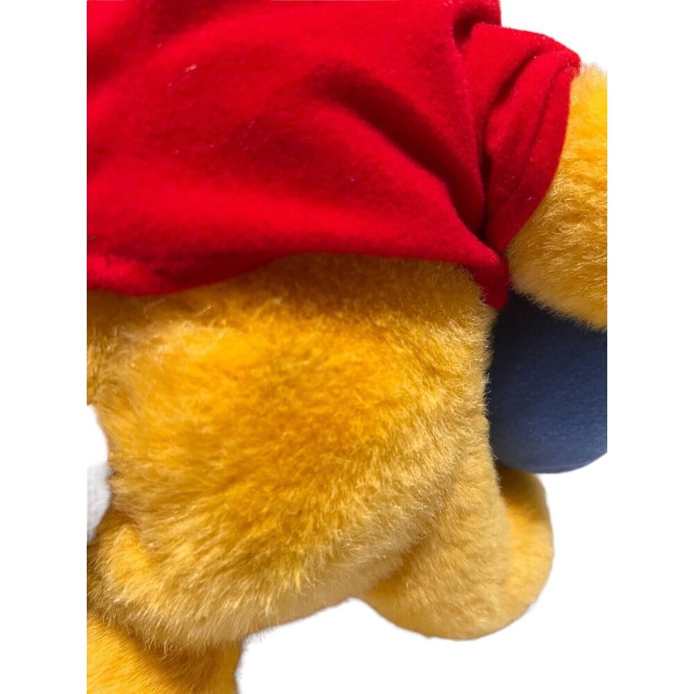 DISNEY Vintage Winnie-the-Pooh With Honey Pot Plush 10” Red Shirt - Picture 3 of 13